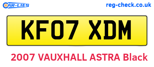KF07XDM are the vehicle registration plates.