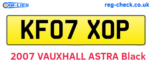 KF07XOP are the vehicle registration plates.