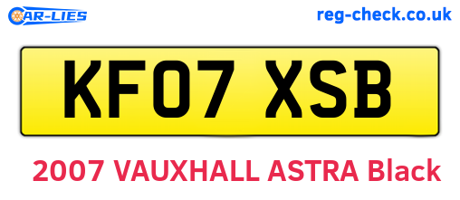 KF07XSB are the vehicle registration plates.