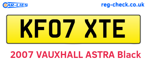 KF07XTE are the vehicle registration plates.