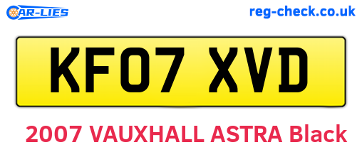KF07XVD are the vehicle registration plates.