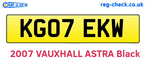 KG07EKW are the vehicle registration plates.