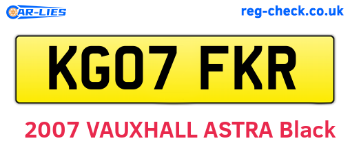KG07FKR are the vehicle registration plates.