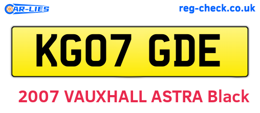 KG07GDE are the vehicle registration plates.