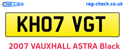 KH07VGT are the vehicle registration plates.