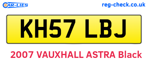 KH57LBJ are the vehicle registration plates.