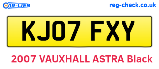 KJ07FXY are the vehicle registration plates.