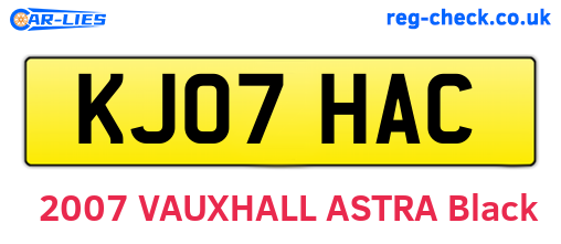 KJ07HAC are the vehicle registration plates.