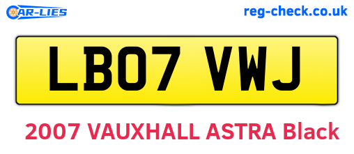 LB07VWJ are the vehicle registration plates.