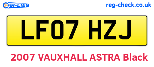 LF07HZJ are the vehicle registration plates.