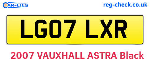 LG07LXR are the vehicle registration plates.