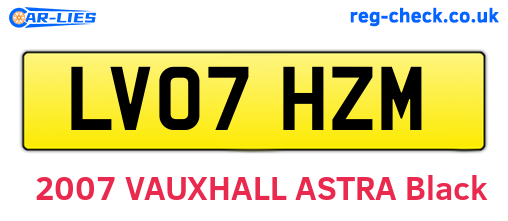 LV07HZM are the vehicle registration plates.