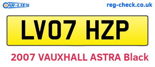 LV07HZP are the vehicle registration plates.