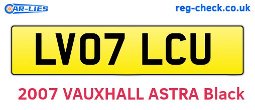 LV07LCU are the vehicle registration plates.