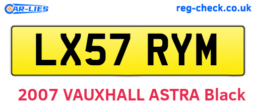 LX57RYM are the vehicle registration plates.