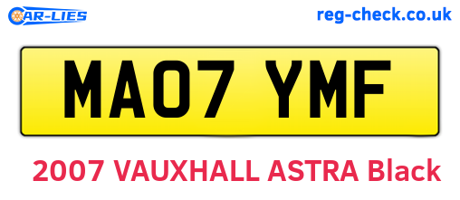 MA07YMF are the vehicle registration plates.