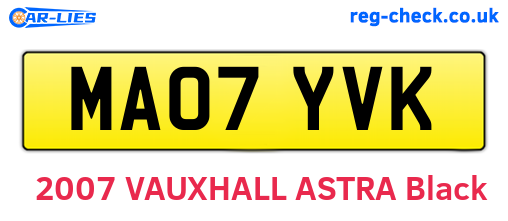 MA07YVK are the vehicle registration plates.