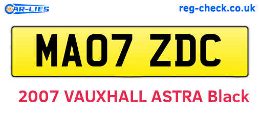 MA07ZDC are the vehicle registration plates.
