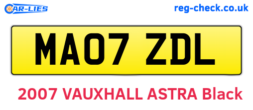 MA07ZDL are the vehicle registration plates.