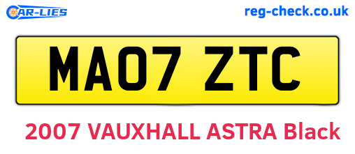 MA07ZTC are the vehicle registration plates.