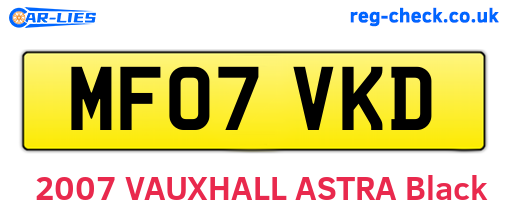 MF07VKD are the vehicle registration plates.