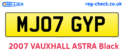 MJ07GYP are the vehicle registration plates.