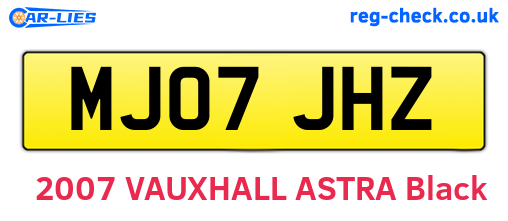MJ07JHZ are the vehicle registration plates.