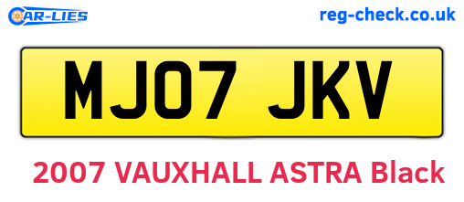 MJ07JKV are the vehicle registration plates.