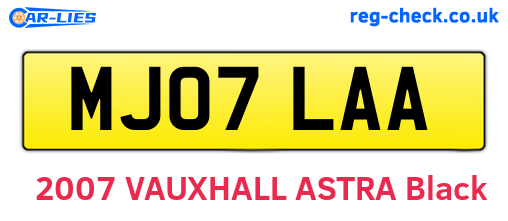 MJ07LAA are the vehicle registration plates.