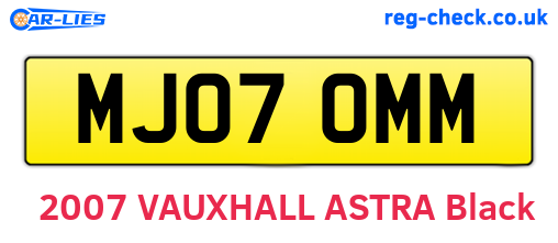 MJ07OMM are the vehicle registration plates.