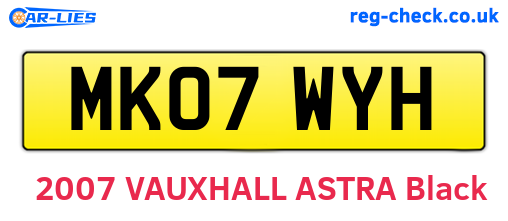 MK07WYH are the vehicle registration plates.