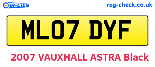 ML07DYF are the vehicle registration plates.
