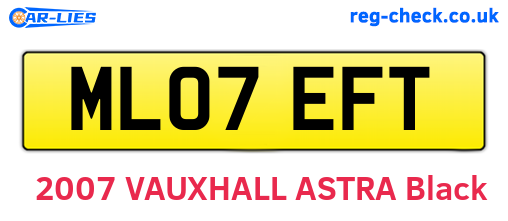 ML07EFT are the vehicle registration plates.