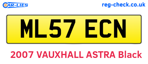 ML57ECN are the vehicle registration plates.