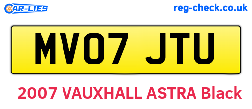 MV07JTU are the vehicle registration plates.