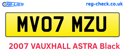 MV07MZU are the vehicle registration plates.