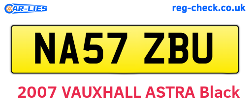 NA57ZBU are the vehicle registration plates.