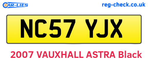 NC57YJX are the vehicle registration plates.