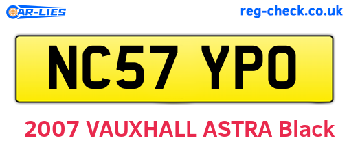NC57YPO are the vehicle registration plates.