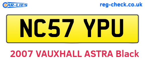 NC57YPU are the vehicle registration plates.