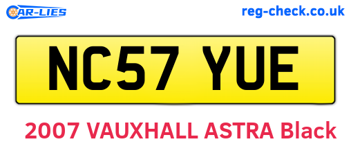 NC57YUE are the vehicle registration plates.