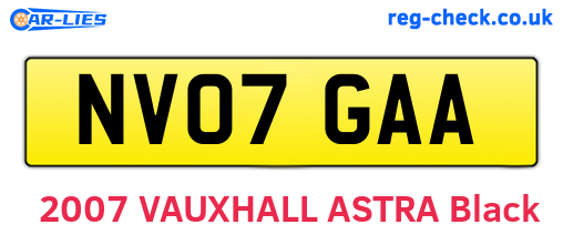 NV07GAA are the vehicle registration plates.