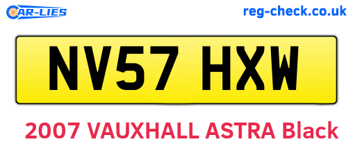 NV57HXW are the vehicle registration plates.