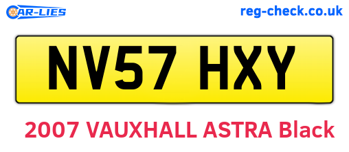 NV57HXY are the vehicle registration plates.