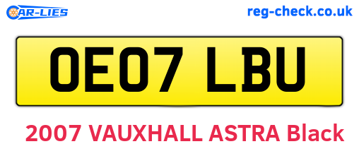 OE07LBU are the vehicle registration plates.