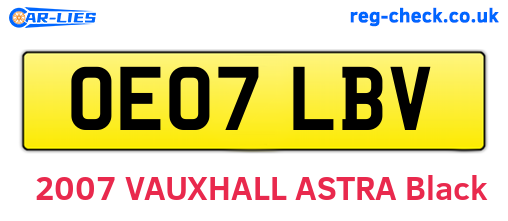 OE07LBV are the vehicle registration plates.