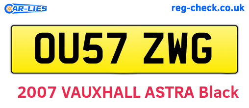 OU57ZWG are the vehicle registration plates.