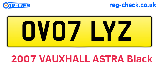 OV07LYZ are the vehicle registration plates.