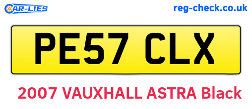 PE57CLX are the vehicle registration plates.