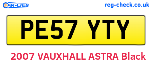 PE57YTY are the vehicle registration plates.
